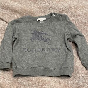 Burberry Grey Crewneck Sweatshirt with Logo
